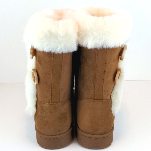 Faux Fur Boots Chestnut Brown - Picture 4 of 8